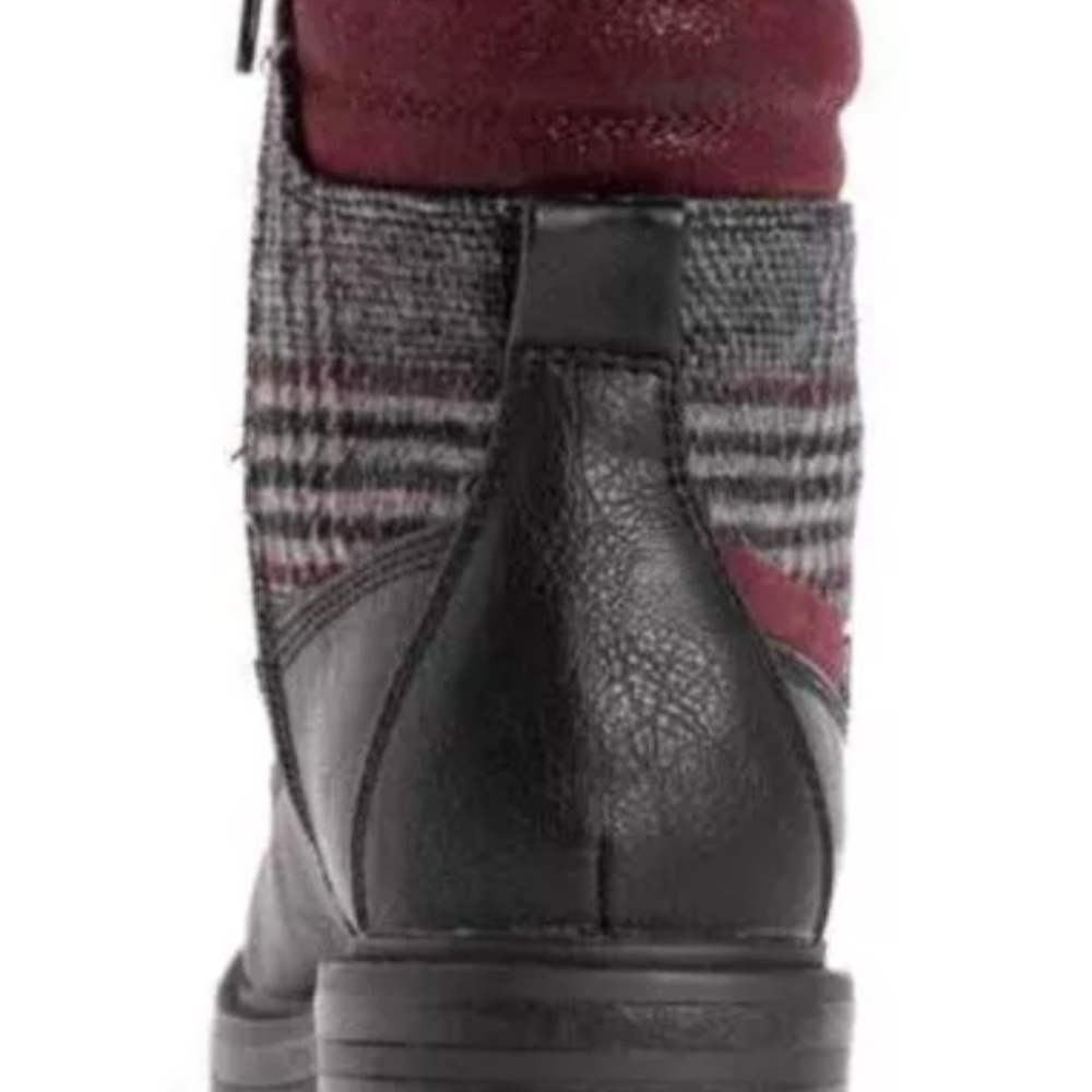 Muk Luks Women’s Catalina Lace Up Ankle Combat Boot Black/Marron/Plaid Sz. 9 NWT - Picture 6 of 8